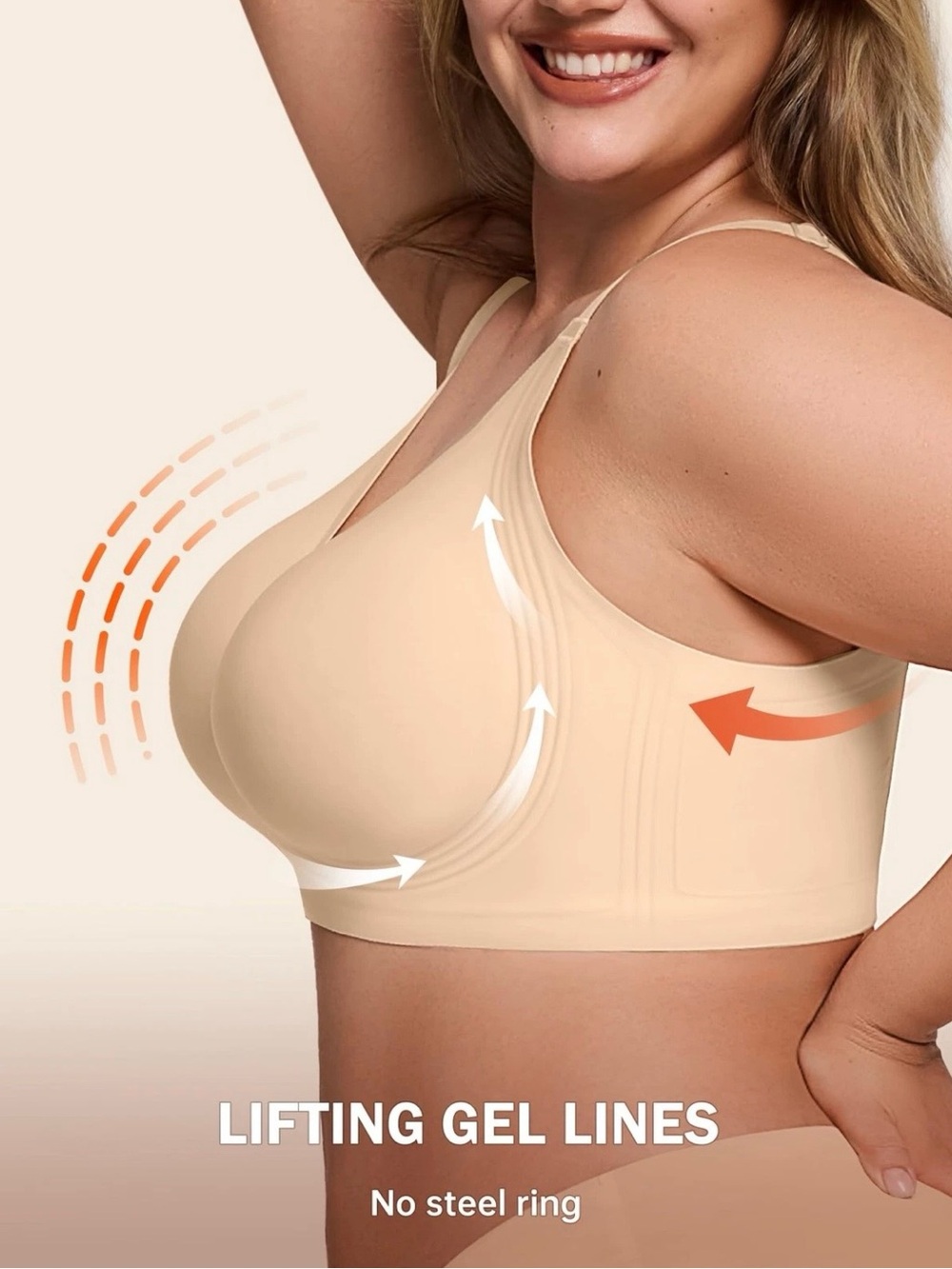NEW LetsJoli Jelly Bra Nude size XL, Plus Size
Supportive No Underwire Bra - Picture 4 of 14